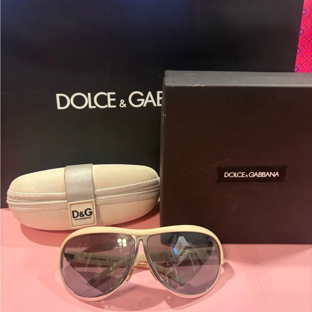 Dolce & Gabbana Beige Aviator Sunglasses Authentic